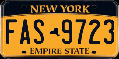NY license plate FAS9723