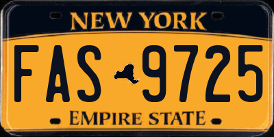 NY license plate FAS9725
