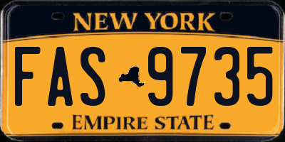 NY license plate FAS9735