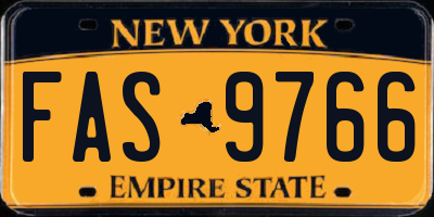 NY license plate FAS9766