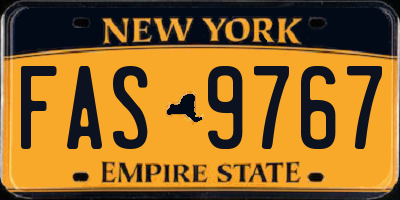 NY license plate FAS9767