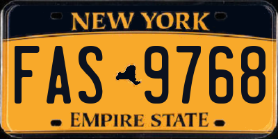NY license plate FAS9768