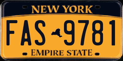 NY license plate FAS9781