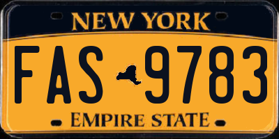 NY license plate FAS9783