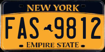 NY license plate FAS9812