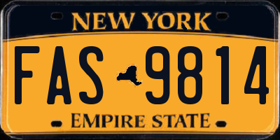 NY license plate FAS9814