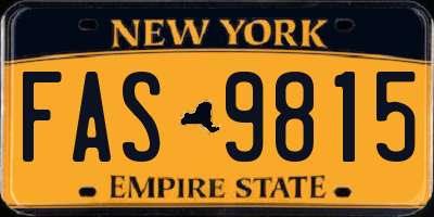 NY license plate FAS9815