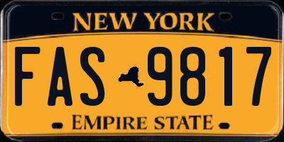 NY license plate FAS9817
