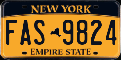 NY license plate FAS9824