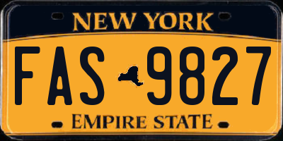 NY license plate FAS9827