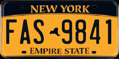 NY license plate FAS9841