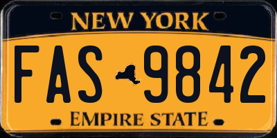 NY license plate FAS9842