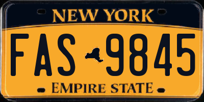 NY license plate FAS9845