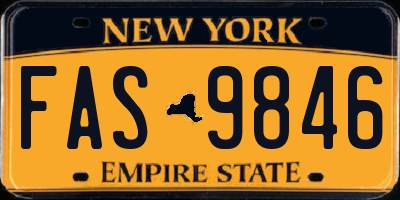 NY license plate FAS9846