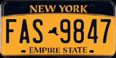 NY license plate FAS9847