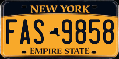 NY license plate FAS9858