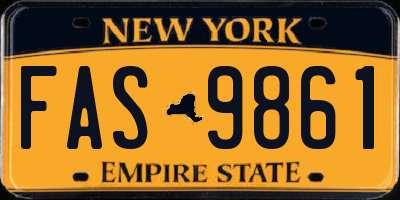 NY license plate FAS9861
