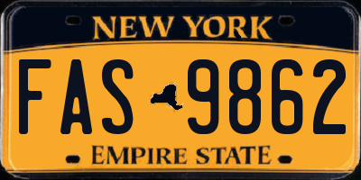 NY license plate FAS9862
