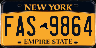 NY license plate FAS9864