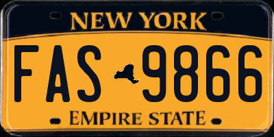 NY license plate FAS9866