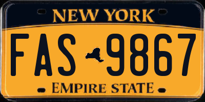 NY license plate FAS9867