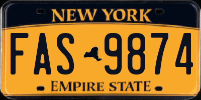 NY license plate FAS9874