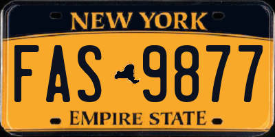 NY license plate FAS9877