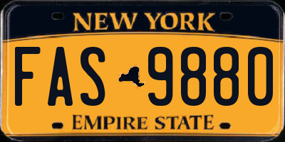 NY license plate FAS9880