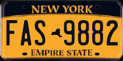 NY license plate FAS9882