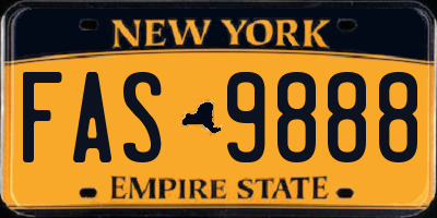NY license plate FAS9888