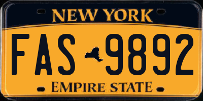 NY license plate FAS9892