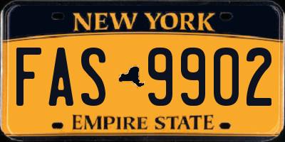 NY license plate FAS9902