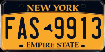 NY license plate FAS9913
