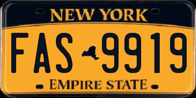 NY license plate FAS9919