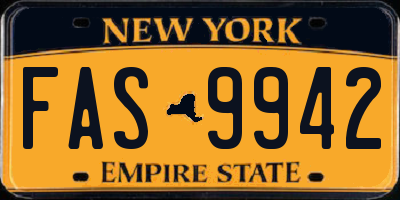 NY license plate FAS9942