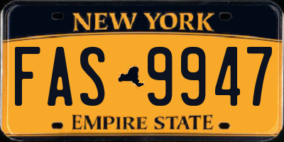 NY license plate FAS9947