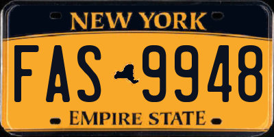 NY license plate FAS9948