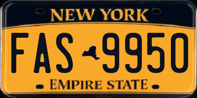 NY license plate FAS9950