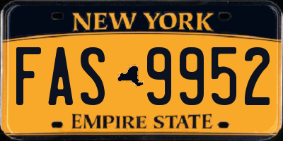 NY license plate FAS9952