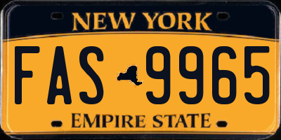NY license plate FAS9965