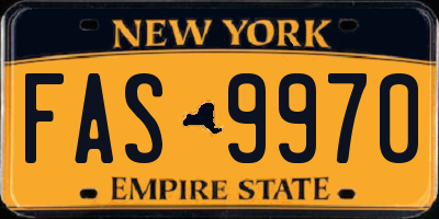 NY license plate FAS9970