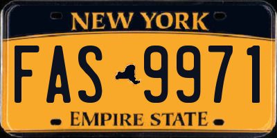 NY license plate FAS9971