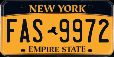 NY license plate FAS9972