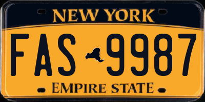 NY license plate FAS9987