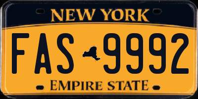 NY license plate FAS9992