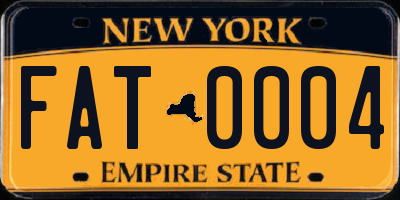 NY license plate FAT0004