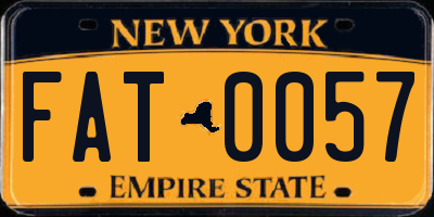 NY license plate FAT0057