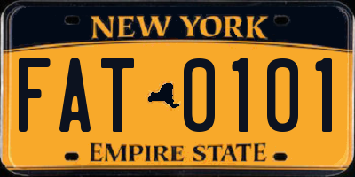 NY license plate FAT0101