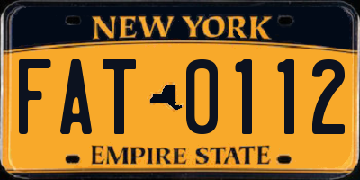 NY license plate FAT0112