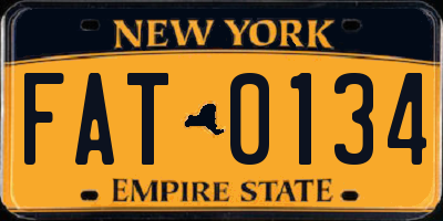 NY license plate FAT0134